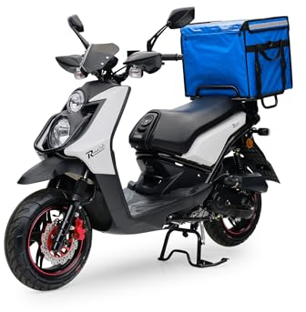 RoadRunner Lieferroller, Motorroller für Lieferungen, Roller mit Gepäckträger, Weiß 50ccm 45 kmh Euro 5