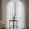 Sutuo Home Tende in pizzo bianco, 2 pannelli, lunghe 183 cm, per camera da letto e soggiorno, tende velate vintage ricamate con rose floreali, coppia di trattamenti per finestre di fattoria, tasca per