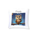 Druckerino Kinder Kuschelkissen mit Namen personalisiert - Geschenkidee - Kinder Kissen mit Namen 40 x 40 cm inkl. Kissenfüllung - personalisierte Geschenke (Eule)