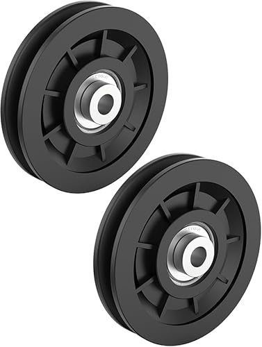 Theaque 90mm/3.5 Universal Nylon Bearing Pulley Wheel Replace for Gym Equipment Part Cable Machine, Wearproof Abrasion Bearing Pulley, Gym Equipment and Garage Door Pulley System (1)