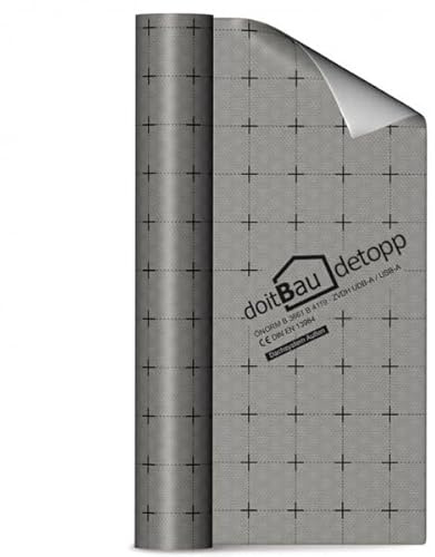 Unterspannbahn detopp ohne Selbstklebestreifen 150 cm x 50 m = 75 m² Diffusionsoffen, Alterungsbeständig, Folie für Dach & Flachdach, Wasserdichte Dachfolie leicht zu verlegen
