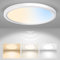 ALUSSO LED Ceiling Light Radar Motion Sensor, 18W Ceiling Lights 3CCT 3000K 4000K 6500K 1600LM, IP44 Waterproof Bathroom Ceiling Light for Toilet Stair Loft Porch Bath Attic Garage, Ø22cm