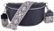 MIRROSI® Bauchtasche Damen, Echtleder, Made in Italy, Umhängetasche, Brusttasche, Crossbody Bag (1 Tasche & 2 Gurte) (Navy (Karo), Große Tasche (28x18x9cm))
