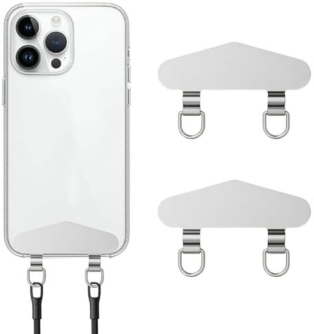 RYMAUP 2 Stück Metall-Telefon-Haltelasche, Doppelschnalle, Kratzfest, Metall-Telefon-Patch, universelles Handy-Lanyard-Pad für komplette Telefonhüllen