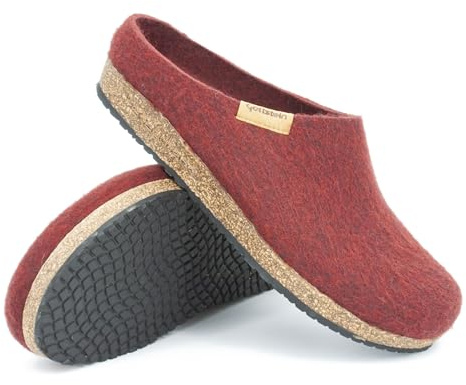 Stegmann 208 Filz-Hausschuh für Damen & Herren aus Merino-Filz Firebrick, 38
