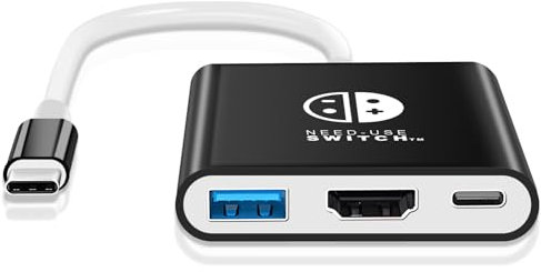 Switch Dock for Nintendo Switch Docking Station 4K Video Portable TV Adapter Connector for Nintendo Switch NS/OLED USB C to HDMI Travel Dock with USB 3.0 Plug & Play (Black+White)