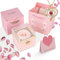 auvstar Ewige Rose mit Halskette Damen,Infinity Rose Geschenke,Surprise Box,Eternal Rose,Unendliche Rose,Ewige Rose im Glas,Hüpfende Ringbox,Geschenke für Frauen and für Mama