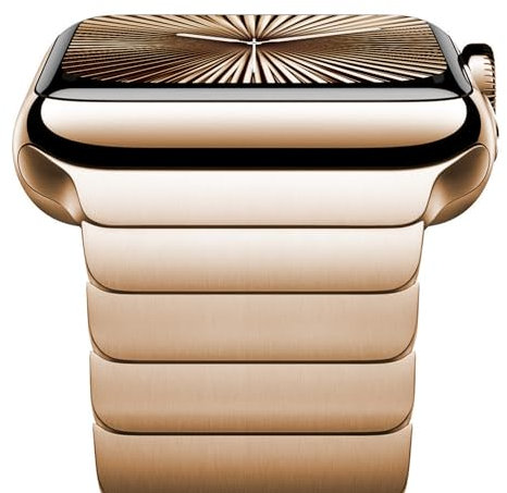 NewWays 38mm 40mm 41mm 42mm(Serie 10) Kompatibel mit Apple Watch Armband,Edelstahl Gliederarmband Ersatzarmbänder Geeignet für iWatch Serie 10/9/8/7/6/5/4/3/2/1/SE,Original-Gold