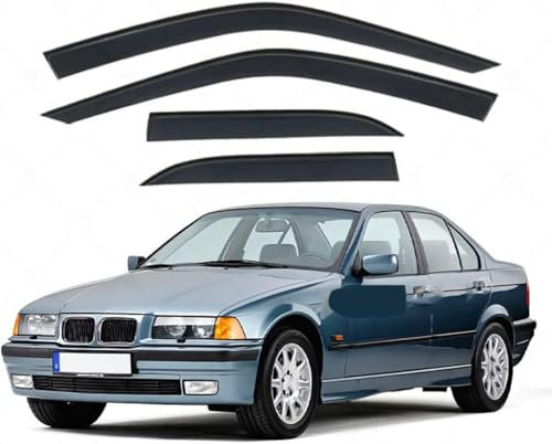 VYWPTOWSX Windabweiser Autofenster für Windabweiser Autofenster für BMW 3 Series MK3-E36 1990-2000, Seitenfenster-Windabweiser Visiere Regenschutz Abweiser Wind Regen Auto Zubehör