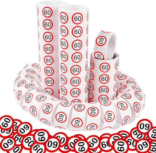 WenmthG 60 Geburtstag Deko Männer Frauen, 60. Geburtstag Deko mit Luftschlangen 3er Packung und 100 Konfetti - Verkehrsschild zum 60 Jahre, Verkehrszeichen 60. Geburtstagsdeko