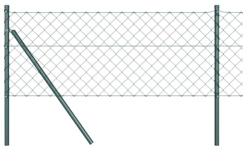vidaXL Fence Post Green 10 x 0.8 m (60 x 60 mm mesh) Steel and PVC, Garden and Terrace, Metal Fence Post, Outdoor Barrier, Durable Landscape Support, Safety Solution, Weatherproof System