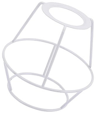 Angoily Lampenschirmrahmen DIY Ring Lampenschirm Drahtgestell für Projekte für Tischlampe Stehlampe und Pendelleuchte Robust und Hochtemperaturbeständig Weißes