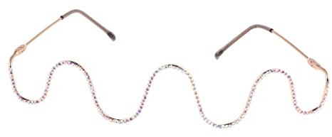 Ipetboom 1 Paar Metallisches Brillenrahmen mit Handgefertigtem Glitzerndem Halbrahmen Dekorative Brille für Männer Frauen für Partys Festivals Goldrahmen mit Bunten