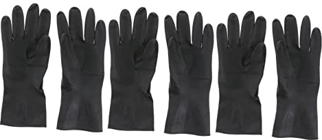 Beaupretty 3paare Anti-rutsch Waschbare Haarshampoo-handschuhe Schützende Friseursalon Handschuhe Für Damen Und Herren s Schwarz