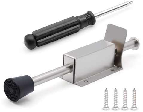 Türfeststeller Boden Türstopper Edelstahl für Innen Außen Türhalter mit Fußbedienung Gummipuffer Schrauben, Torfeststeller Aussenbereich Türaufhalter Tür Halter Türbremse Türstopper Aussen Torstopper