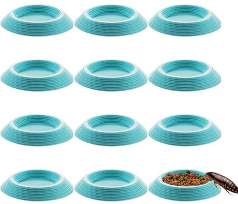 Isopod Feeding Tray, Versatile for Roaches and Other Tiny Pets with Sturdy Construction, 12 Piece Terrarium Set Including Multiple Colors, Suitable for Springtails Millipedes and Miniature Pet Enclosu