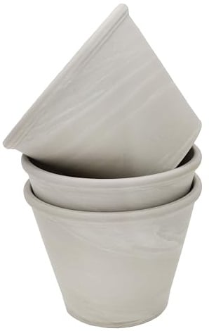 B2S BACK2SEASON Tontöpfe mit Loch weiß Creme Blumentopf aus Ton Terrakotta Pflanztopf Anzucht Made in Germany D=16 cm 3er Set