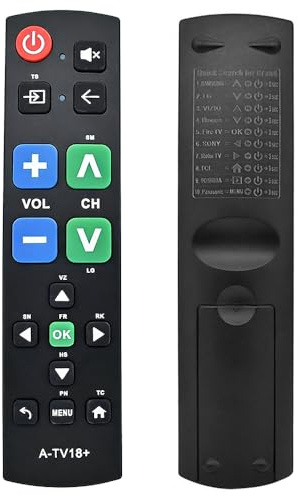 KBIBCK Big Button TV Remote Control, samsung tv remote, Universal TV Remote Replacement, Simple Easy to Use, Great for Seniors, Works with Major TV Brands (2xAAA Batteries Not Included)