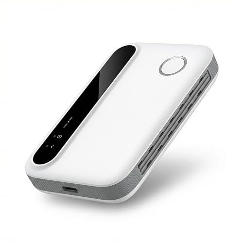 Routeur 5G Portable WiFi 6 avec Slot SIM Déverrouillé – Modem 5G Carte SIM, Internet Mobile Haut Débit 5G/4G+, Jusqu’à 32 Appareils, Idéal Voyage & Télétravail