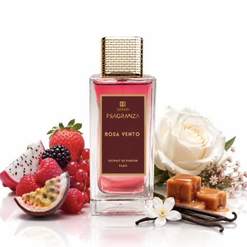 Parfum de Niche, Fragranza, Extrait de Parfum Concentrée Mixte, Noix de Coco, Vanille, Cèdre & Musc Blanc, Longue Tenue, 100ml (Rosa Vento)