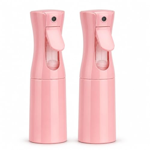 Buaak Pink 2Pcs 200ml Hair Spray Bottle,Continuous Spray Bottle | Pink,Fine Mist Hair & Plant Water Spray Bottle for Hair Styling and Indoor Plants in Gradient