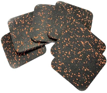 KQFCAZRE 6 Stück Laufbandmatte Fitnessgerätunterlage Trittschalldämmmatte Anti Rutsch Gummiauflage mit Stoßabsorbierender Polsterung für Sportgeräte Arbeitszim, Orange