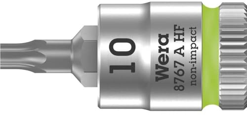 Wera 05003362001 8767 A HF Torx Zyklop Bitnuss mit 1/4“-Antrieb mit Haltefunktion, TX 10 x 28 mm, Leuchtgrün