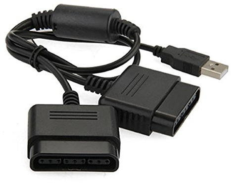 Kabalo PS2 Playstation 2 à PS3 PC USB contrôleur de manette convertisseur double câble d'adaptateur