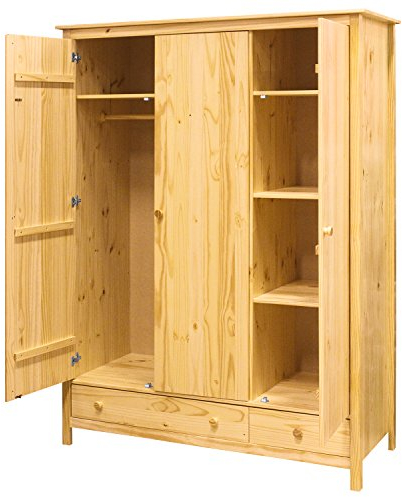 IDEA Nabytek Kleiderschrank Schrank 3 Türen Massiv Kiefer Torino