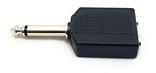 MainCore 6.35mm Mono Jack Plug to 2 x 6.35mm Twin Mono Jack Socket Y Splitter Adapter.