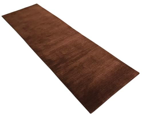 WAWA TEPPICHE Handgewebter Gabbeh Teppich 100% Schurwolle Handloom (BRAUN)