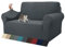 MAXIJIN Jacquard Sofabezug 2 Sitzer Couchbezug Stretch Sofahusse für Wohnzimmer Sofa-bezug für Hunde Haustiere Schonbezug Sofa mit Anti-Rutsch-Schäume (2 Sitzer, Dunkelgrau)