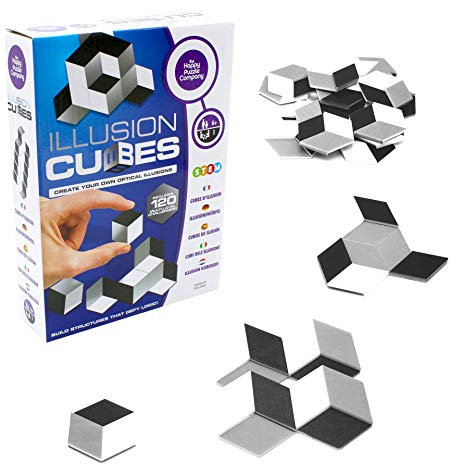 The Happy Puzzle Company Age 6+ | Illusion Cubes | Create your Own Optical Illusions | 120 Challenges to Keep you Entertained | Learning Activity | Ages 6+