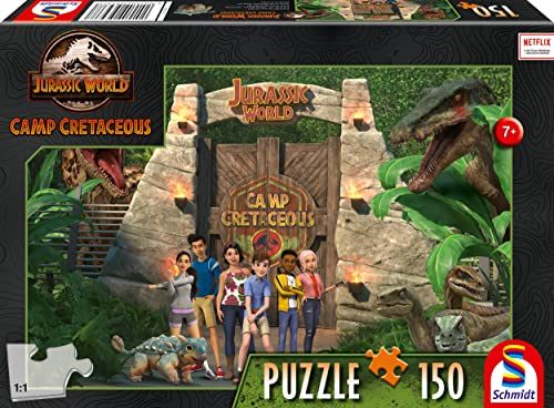 Schmidt Spiele Jurassic World, Neue Abenteuer, Camp Kreidezeit, 150 Teile Kinderpuzzle