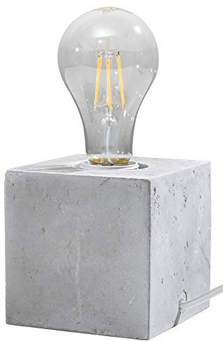 Betonlampe Tisch H:10cm Würfel quadratisch für E27 Modern LABERIA Tischleuchte Wohnzimmer