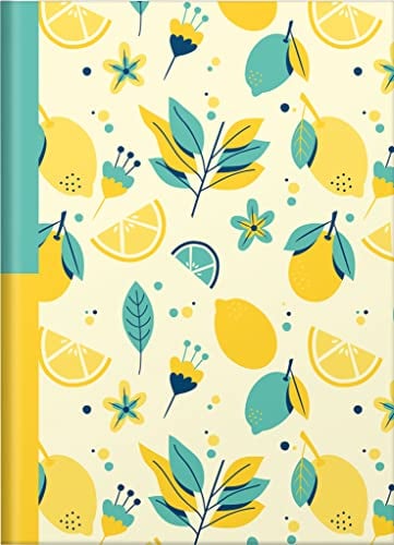 RNKVERLAG 46791 - Notizbuch „Fresh Lemons“ in DIN A5 kariert, mit 96 Blatt 70 g/m², 1 Stück