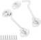 Dluno 2-Pack White 4 Privacy Hook and Eye Latch for Door Latch Lock Heavy Duty Solid Stainless Steel Door Latches for Barn Doors, Sheds, Wooden Fences