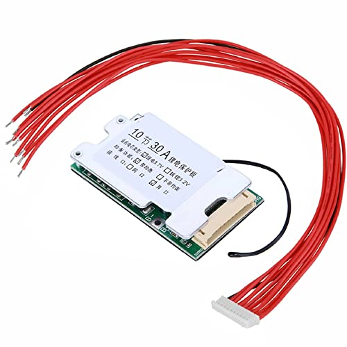 Lithium Batterie Schutzplatine,10S 36V 30A Li-Ionen Batterie BMS PCB Schutzplatine mit Balance-Funktion Überladung Überentladung Überstromschutz für Elektroautos, Assistenzautos