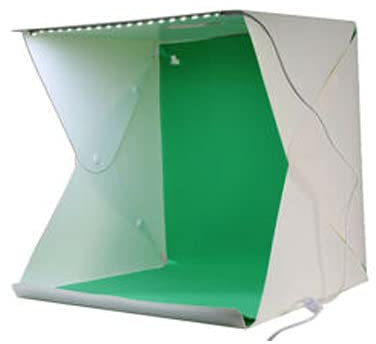 Xample® 40cm Portable Studio, Foldable Light Box for Photography with LED Light Mini Booth Shooting Tent kit Equipped With Background Cloths Built In Light and USB Cable (Green)