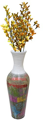 Große Moderne Bambus-Bodenvase für Esszimmer, Wohnzimmer, Eingangsdekoration, füllen Sie sie mit getrockneten Ästen oder Blumen, 73,7 cm