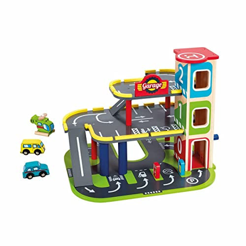 Early Learning Centre Wooden Garage Playset For children From 3 Years Toy Garage Wooden cars Car Ramp Toy Wooden Car Garage Parking Garage Toy Kids Gift Wooden Toy Garage