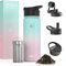 18 oz Tea Bottle with Infuser, Tea Thermos Tumbler, Travel Mug with 3 Lids