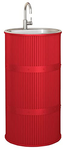 ZTGL Badmöbel Set Waschtisch Badezimmerschrank Standwaschbecken Saule Waschbecken aus Edelstahl Schrank Zylindrisches Waschbecken Iron Art Waschplatz Badezimmer Toilette