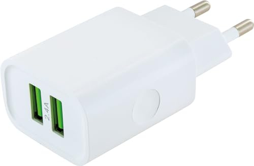 Schwaiger 230V Ladeadapter 2X USB 2.4A weiß