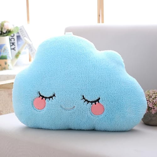 TRAVELKNOT Blau Wolke Kuscheltier Kinder Kuschelkissen Wolke Kissen Plüsch Wolken Kuscheltier Flauschige Schlafzimmer Dekor Weihnachten Geburtstagsgeschenk 41x30CM