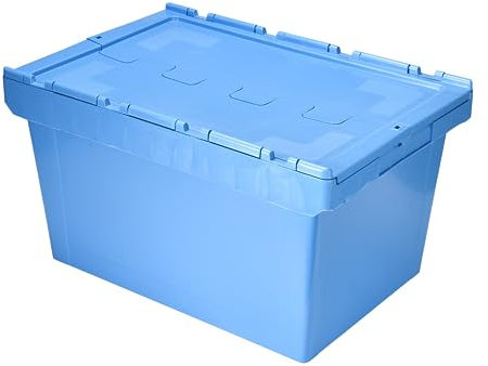 G-Rack Large Storage Boxes with Lids - Plastic Storage Box with Lid - Heavy Duty Stackable Storage Boxes - Storage Boxes for Home and Office Storage Solution - Blue