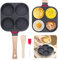 Yuragim Poêle à Frire, Poêle à Pancake Poêle à 4 Emplacements Antiadhésive en Aluminium Poêle à œufs Poêle à Omelette Obanyaki Pan pour Petit-déjeuner, Oeuf Au Plat, Hamburger pour Induction Tous Feux