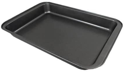 Non Stick Baking Trays for Oven Non Stick | Roasting Tray Baking Set Oven Trays Non Stick | Baking Tray Set Oven Dish Black Tray | Stainless Steel Tray Roasting Dish (37cm x 25cm)