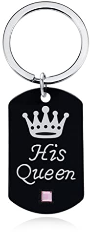 WEITING Pareja hombres y mujeres colgante collar llavero conjunto strass corona encanto regalo del día de San Valentín joyería-YSK0292-Q