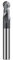 CREEYA 1 Pieza Fresa de punta redonda de metal duro 16mm, 2 dientes/2 Flautas CNC Fresas, HRC 55, Negro AlTiN revestimiento,Fresa de cabeza redonda 16mm Para Acero Metal Madera Plásticos (Ø 16mm)